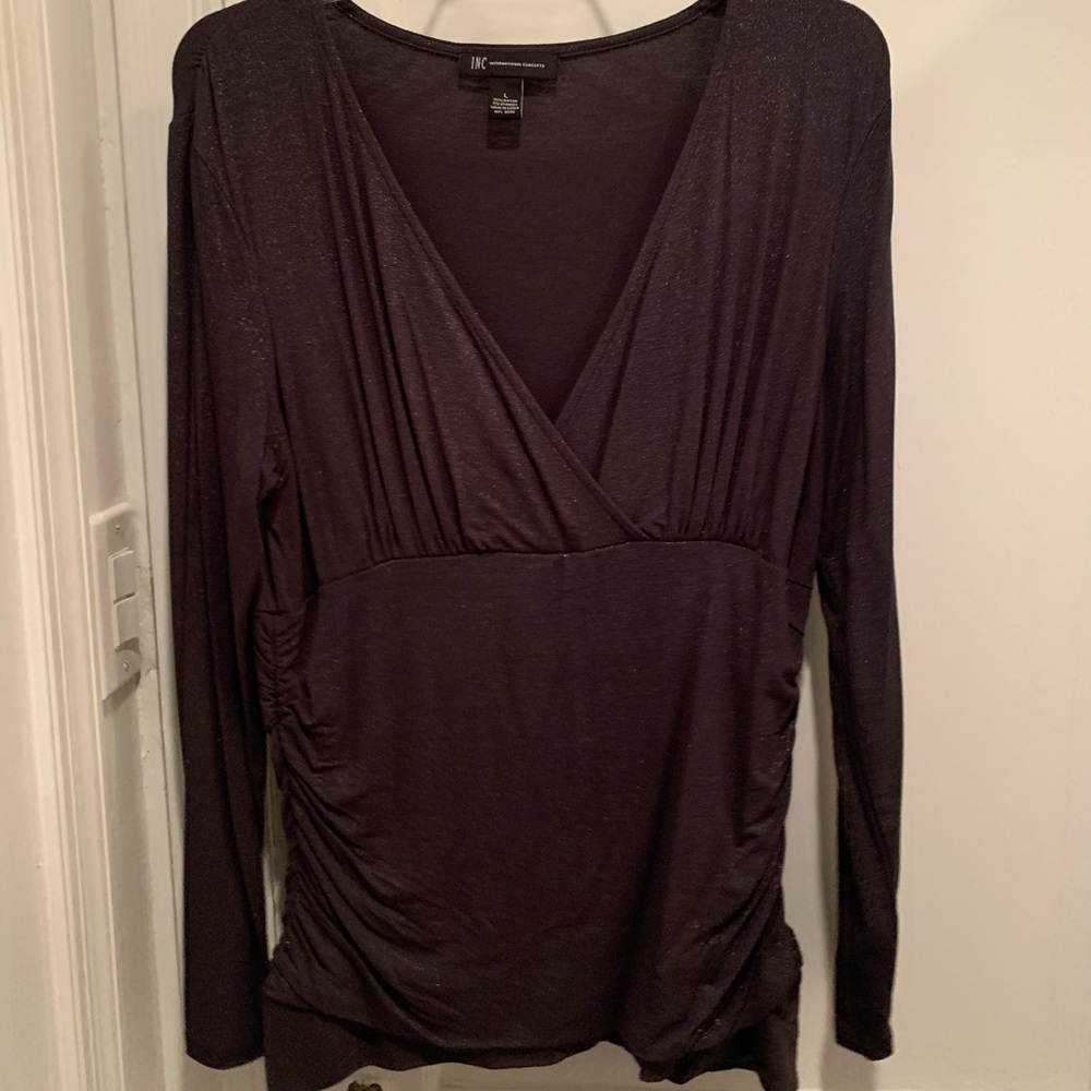 INC Large sparkle grey long sleeve top